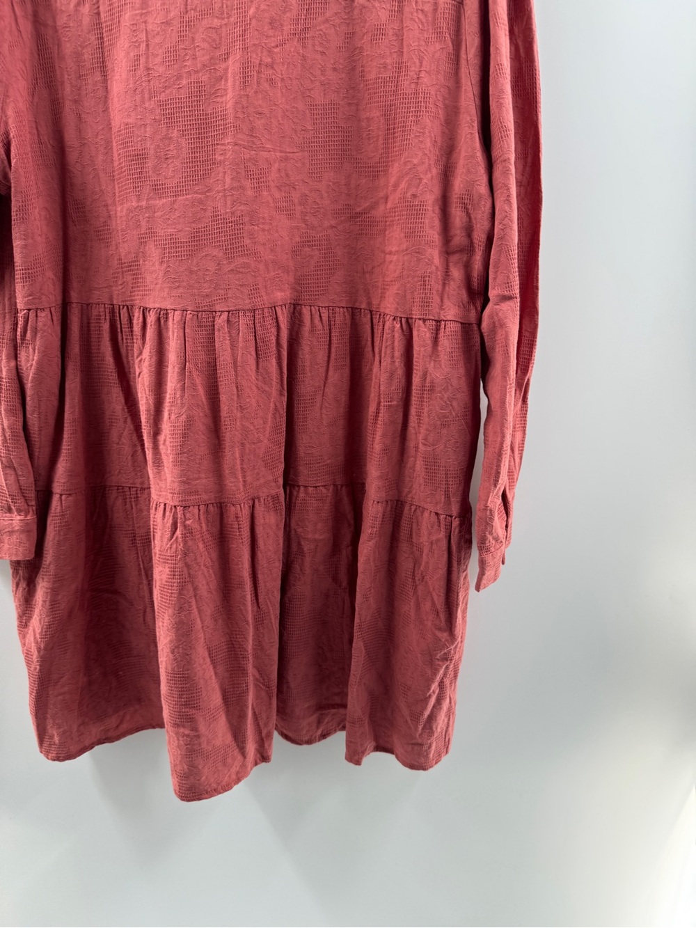 Umgee Pink Waffle Knit Button Front Dress with Pockets – Women’s Large - Picture 10 of 10